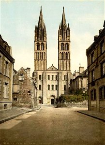 Caen.Église Saint-Étienne de Caen, vers 1890