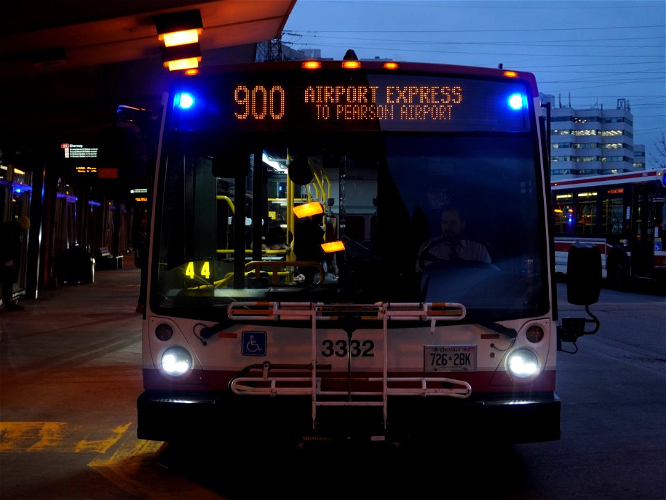 Unpainted Airport bus at Kipling.