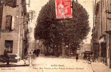 Alès.Rue Florian et rue des Frères-Aviateurs-Chotard