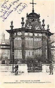Besançon.Grille monumentale de l'hôpital Saint-Jacques