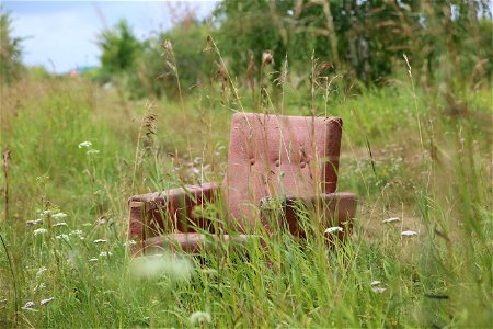 Armchair in a field
