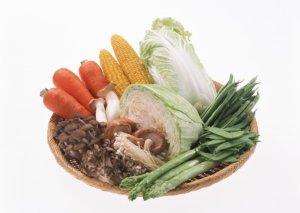 Organic food background Vegetables in the basket