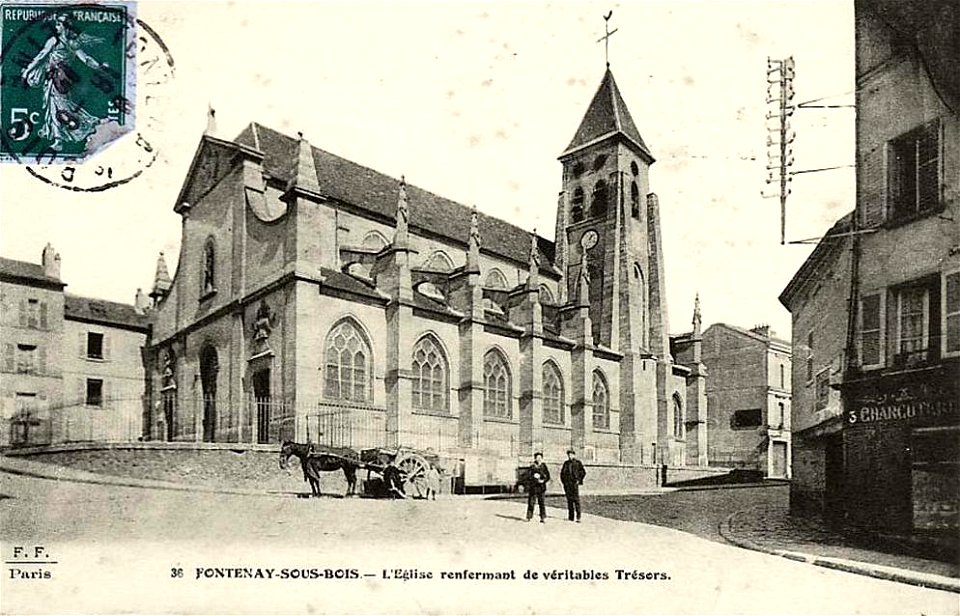 Fontenay-sous-Bois.Église Saint-Germain-l'Auxerrois de Fontenay-sous-Bois.Carte postale