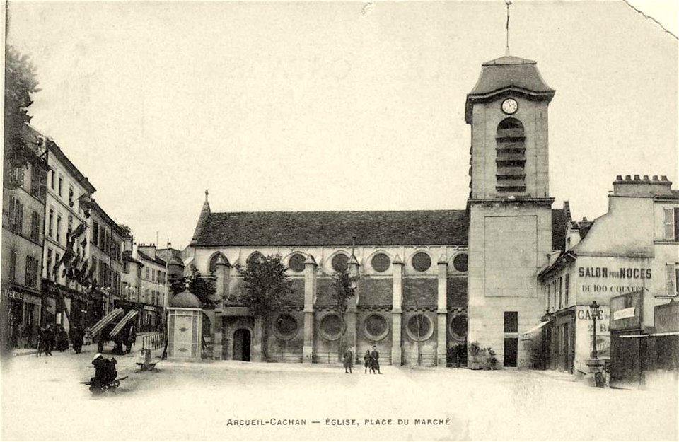 Arcueil.Église Saint-Denys d'Arcueil.Marché