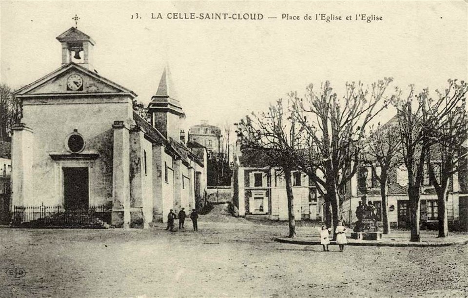 La Celle-Saint-Cloud.Eglise Saint-Pierre-Saint-Paul de La Celle-Saint-Cloud.Place de l'Église