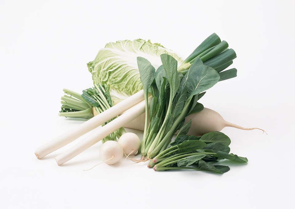 Fresh vegetables on white background