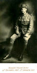 Kenneth Vincent Foster, 23rd December 1898 - 27th January 1922 in uniform. photo