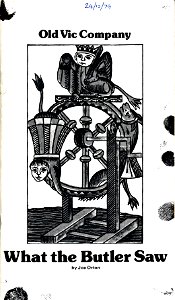 What The Butler Saw: Old Vic (London) Programme, October 1979