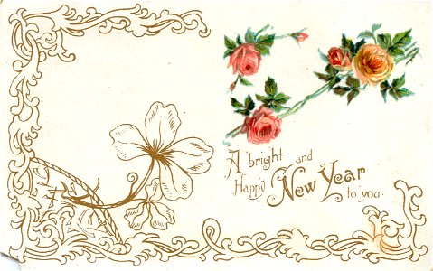 "A bright and happy New Year to you" - New Year postcard photo