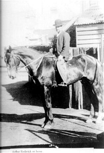 Arthur Roderick (1870-1921) on a horse, [n.d.] photo