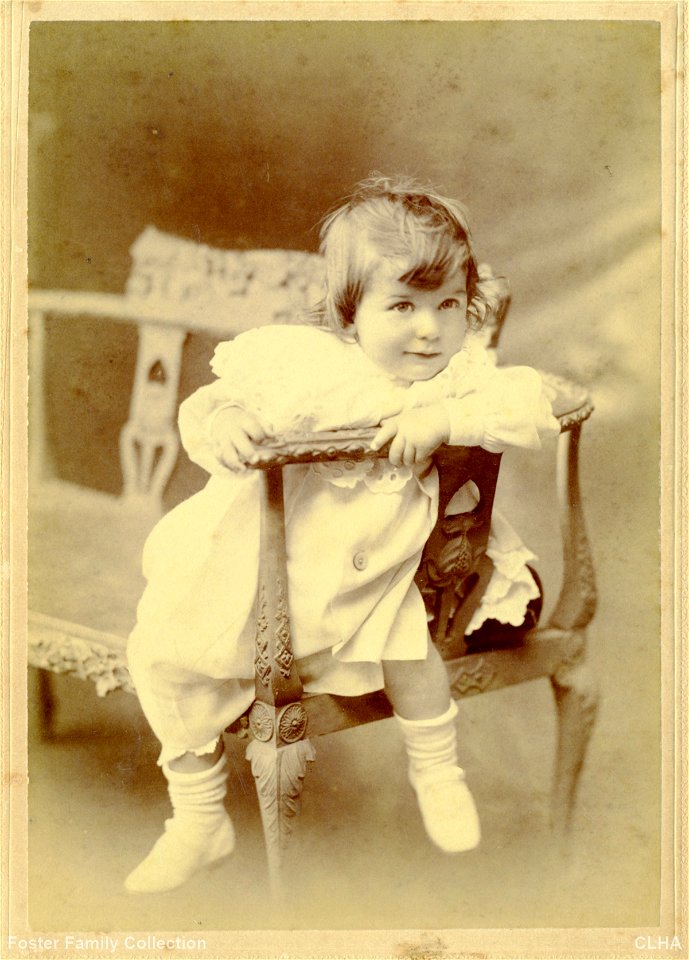 Aubrey Foster in chair, [n.d.]