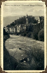 Brunico, Italy, (altitude 835 m), Pusteria, Lungo La Rienza, [1944] - Postcard