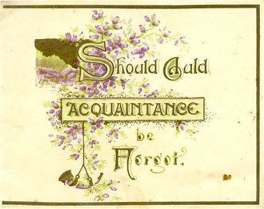 "Should auld acquaintance be forgot" - Christmas card photo