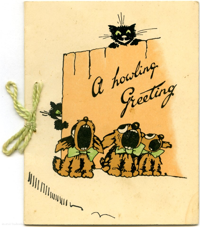 "A howling greeting - New Year card, 1930