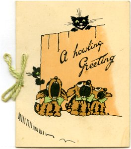 "A howling greeting - New Year card, 1930
