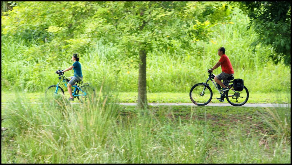 Cycling couple photo