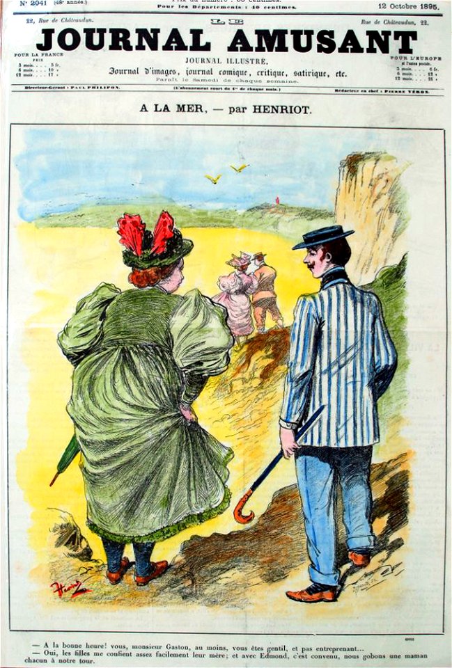 Journal amusant,A LA MER,octobre 1895