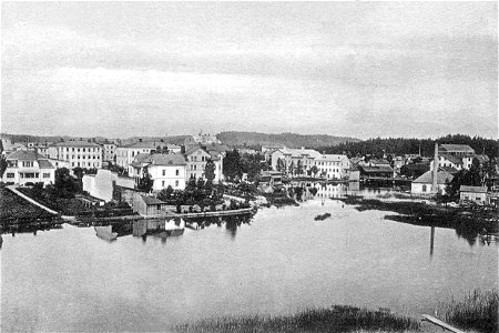 028 Svartån, Tranås kvarn,  sett från Tingshuset 1918