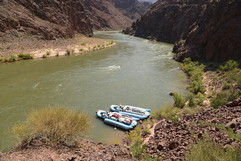 Raft on the Colorado River in the Grand Canyon
