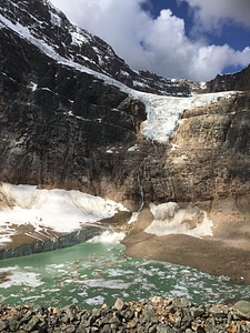 Glacier lake. Angel Glacier at Mount Edith Cavell. Jasper Nationa photo