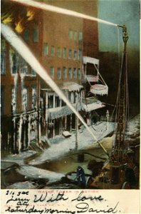 Water Tower In Action, Fire, New York