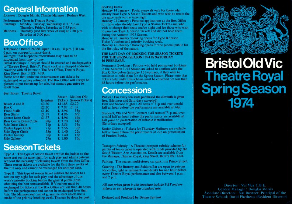 Bristol Old Vic Spring Season 1974