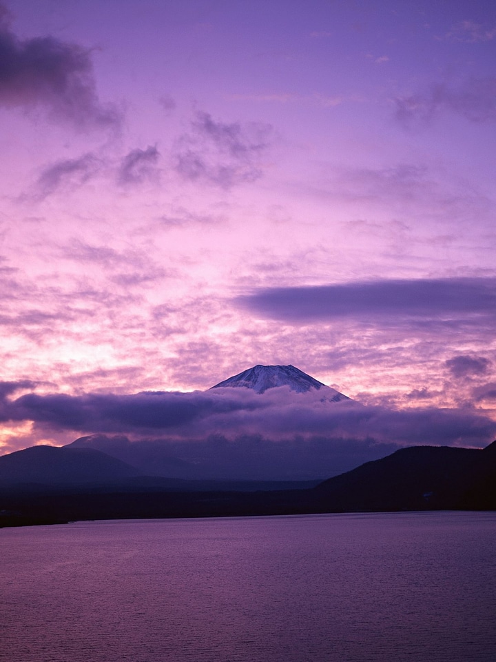 Beautiful landscape in the mountains at sunshine purple