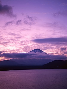Beautiful landscape in the mountains at sunshine purple