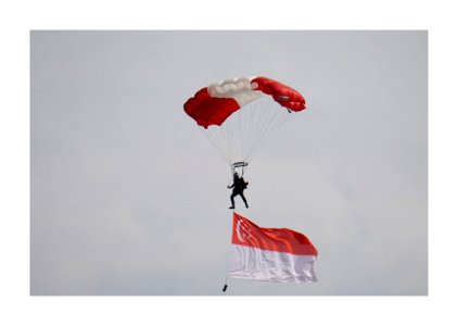 Red Lions and the Singapore flag photo