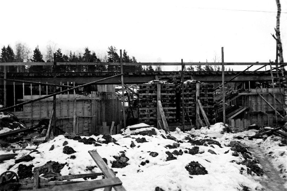 286 Järnvägsviadukten i Granelund byggs