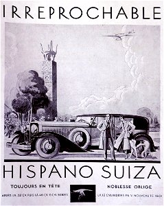 Ancienne publicité HISPANO-SUIZA 1931 photo