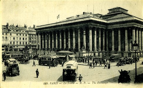 Paris Place de la Bourse CIRCA 1920 photo