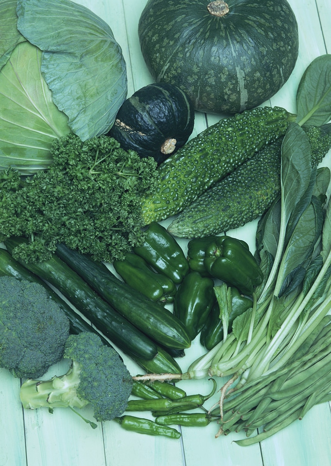 Variety of leafy green vegetables