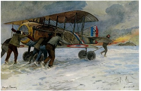Avions SPAD dans la neige 1918 photo