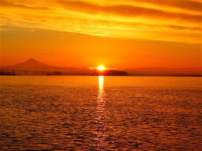 Sunrise at Columbia River in WA photo