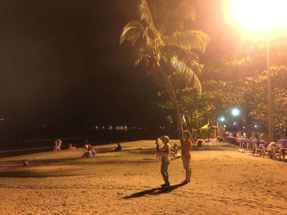 night view of beach tropical island Koh Phangan Thailand
