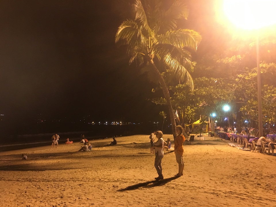 night view of beach tropical island Koh Phangan Thailand photo