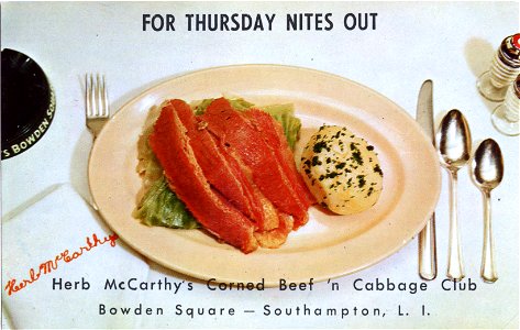 Herb McCarthy's Corned Beef n' Cabbage Club, Southampton, Long Island