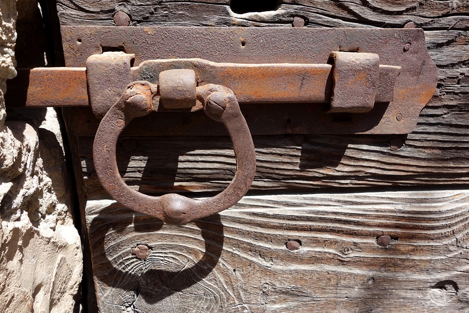 Door lock old wooden door closure