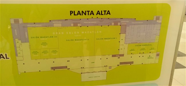 Mapa de la planta alta en el Mazatlán International Center, 3 de febrero de 2023