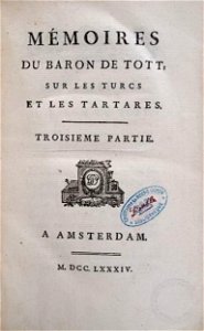 François baron de Tott emlékiratai