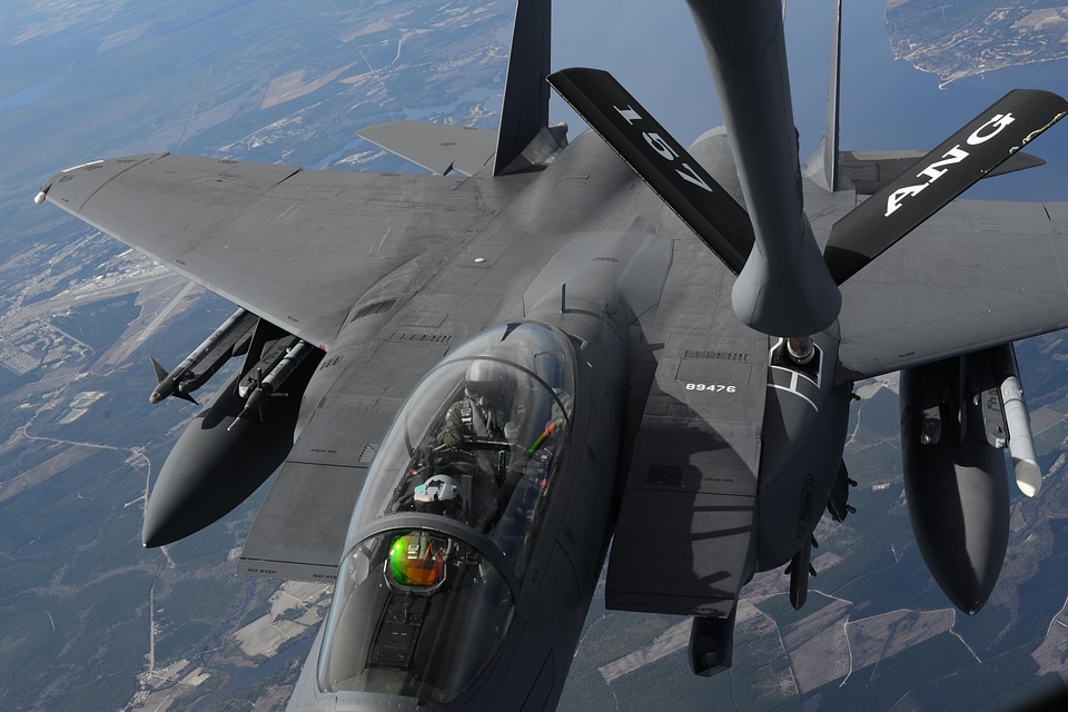 F-15E Strike Eagle receive fuel
