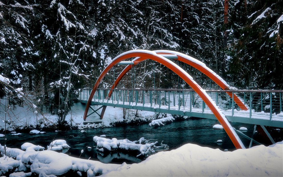 The bridge over the river