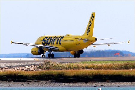 Spirit A320-200 departing BOS