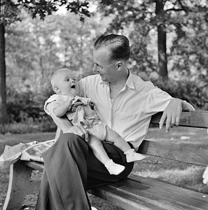 War worker and child