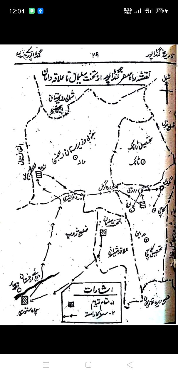 Migration route of Gandapur from Kulachi to Chah Stori
