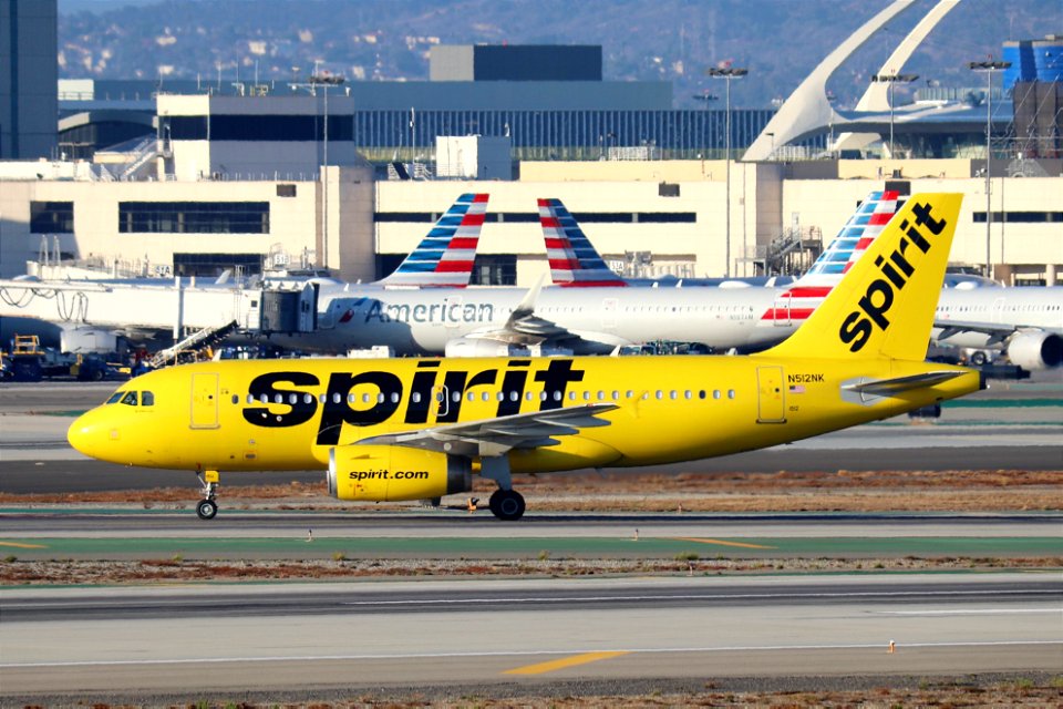 Spirit Airlines A319-100 arriving at LAX