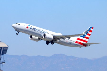 American Airlines 737 Max 8 departing LAX photo