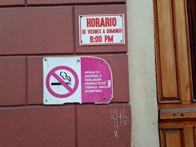 Letrero de Prohibido Fumar