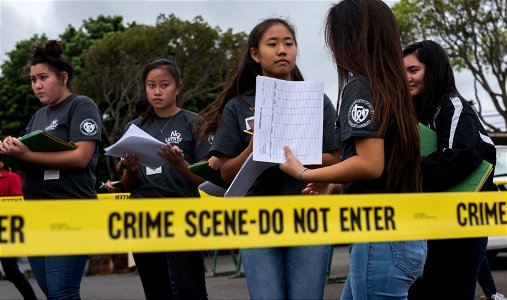 FBI Honolulu Adopt-a-School: Students Process Mock Crime Scene